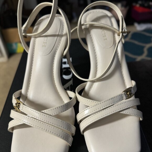 Coach Shoes - Coach Kelsey Leather Sandals White